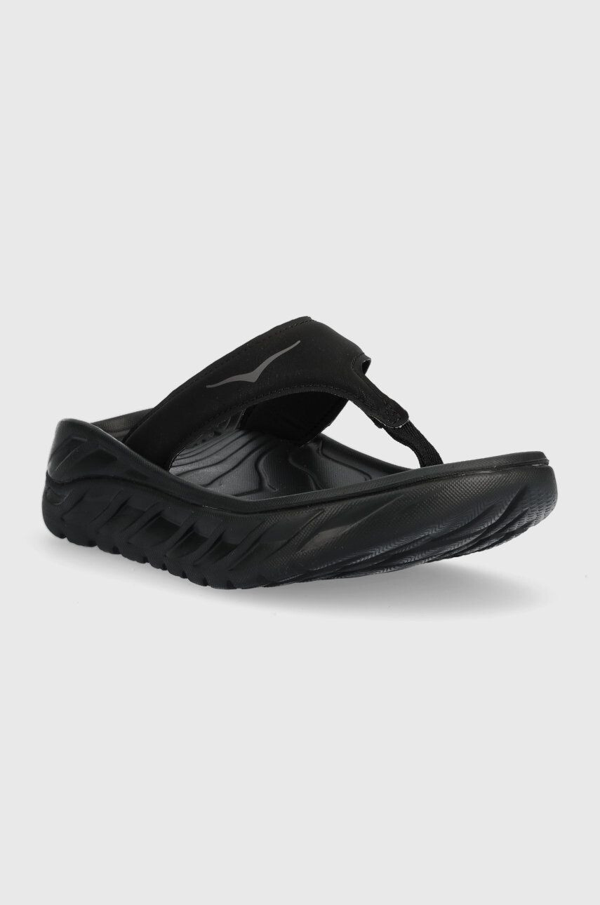 Hoka șlapi Ora Recovery Flip femei culoarea negru cu platforma 1117910-BDGGR - Pled.ro