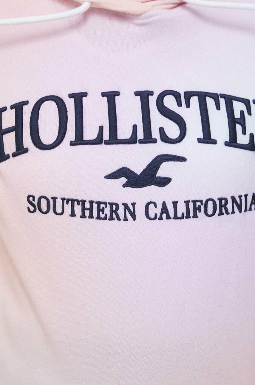 Hollister Co. bluza femei culoarea roz cu glugă modelator - Pled.ro