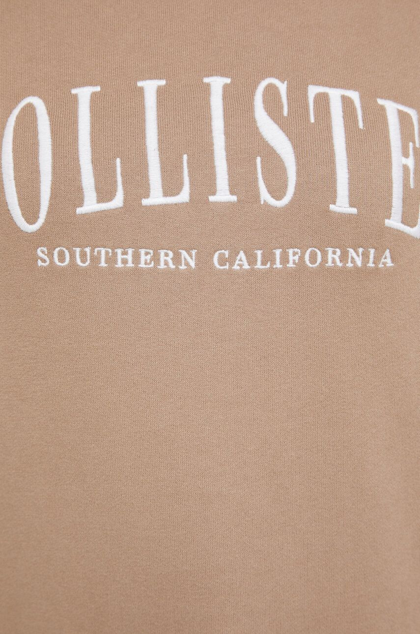 Hollister Co. bluza femei culoarea bej cu imprimeu - Pled.ro