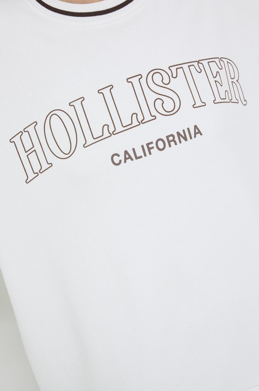 Hollister Co. bluza femei culoarea alb cu imprimeu - Pled.ro