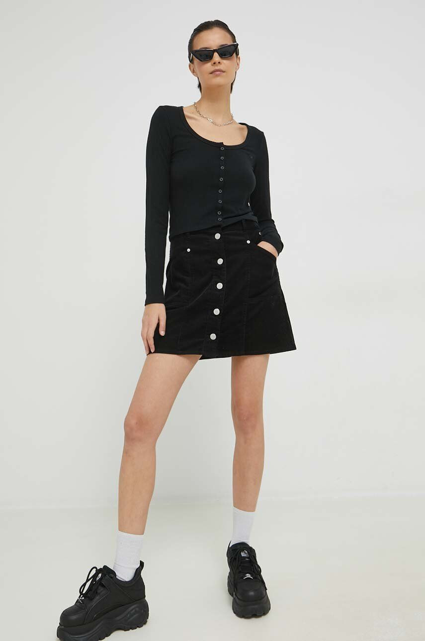 Hollister Co. bluza femei culoarea negru neted - Pled.ro