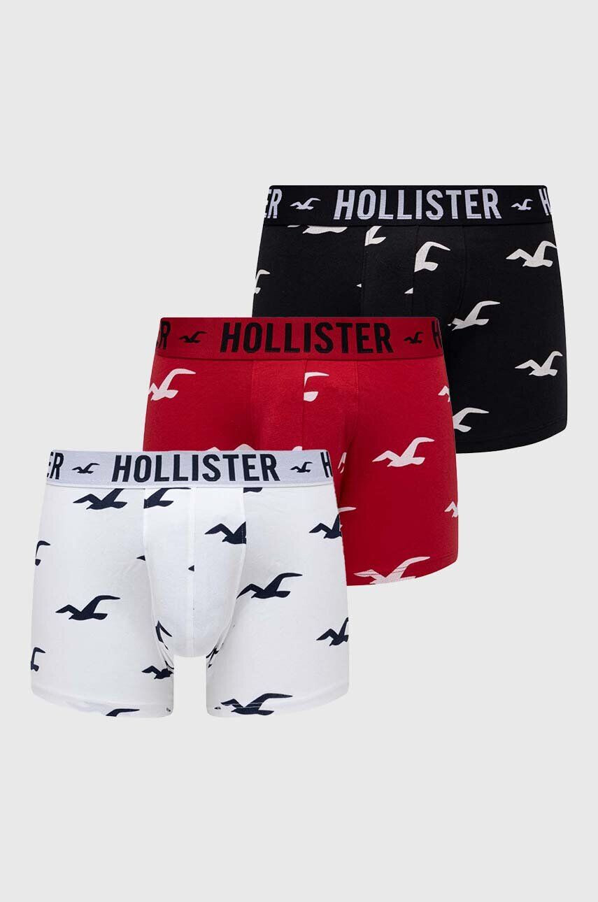 Hollister Co. boxeri 3-pack barbati culoarea rosu - Pled.ro