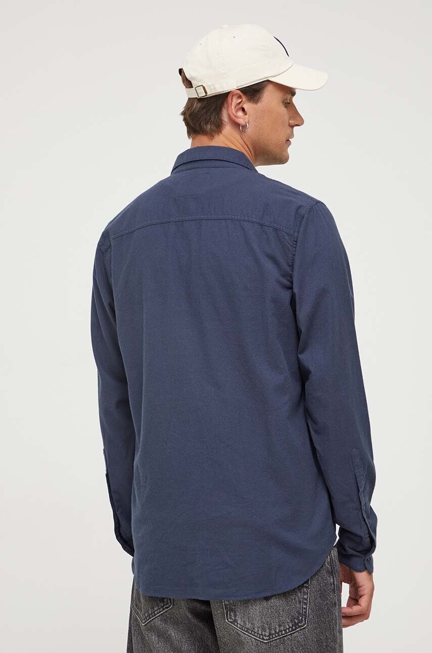 Hollister Co. camasa barbati culoarea albastru marin cu guler button-down regular - Pled.ro