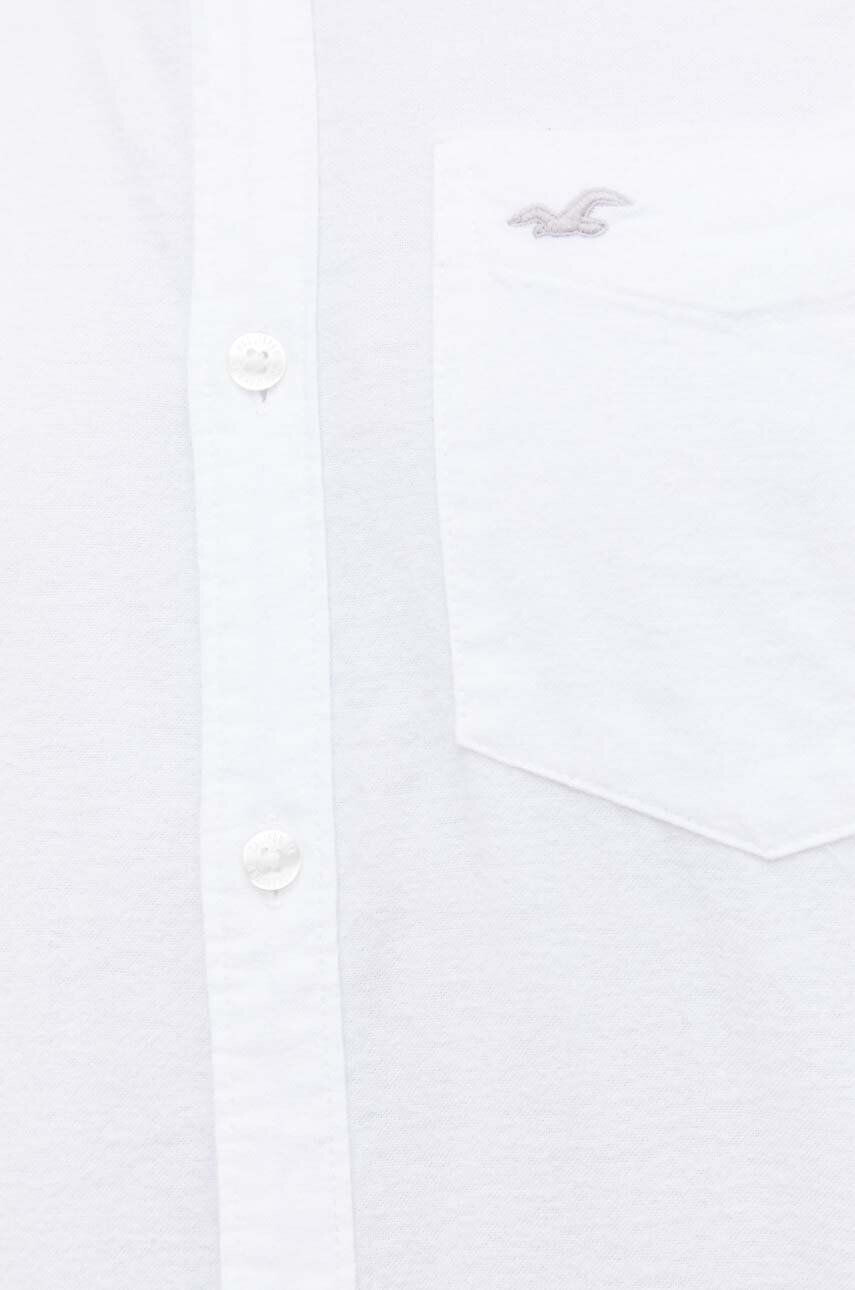 Hollister Co. camasa barbati culoarea alb cu guler button-down regular - Pled.ro