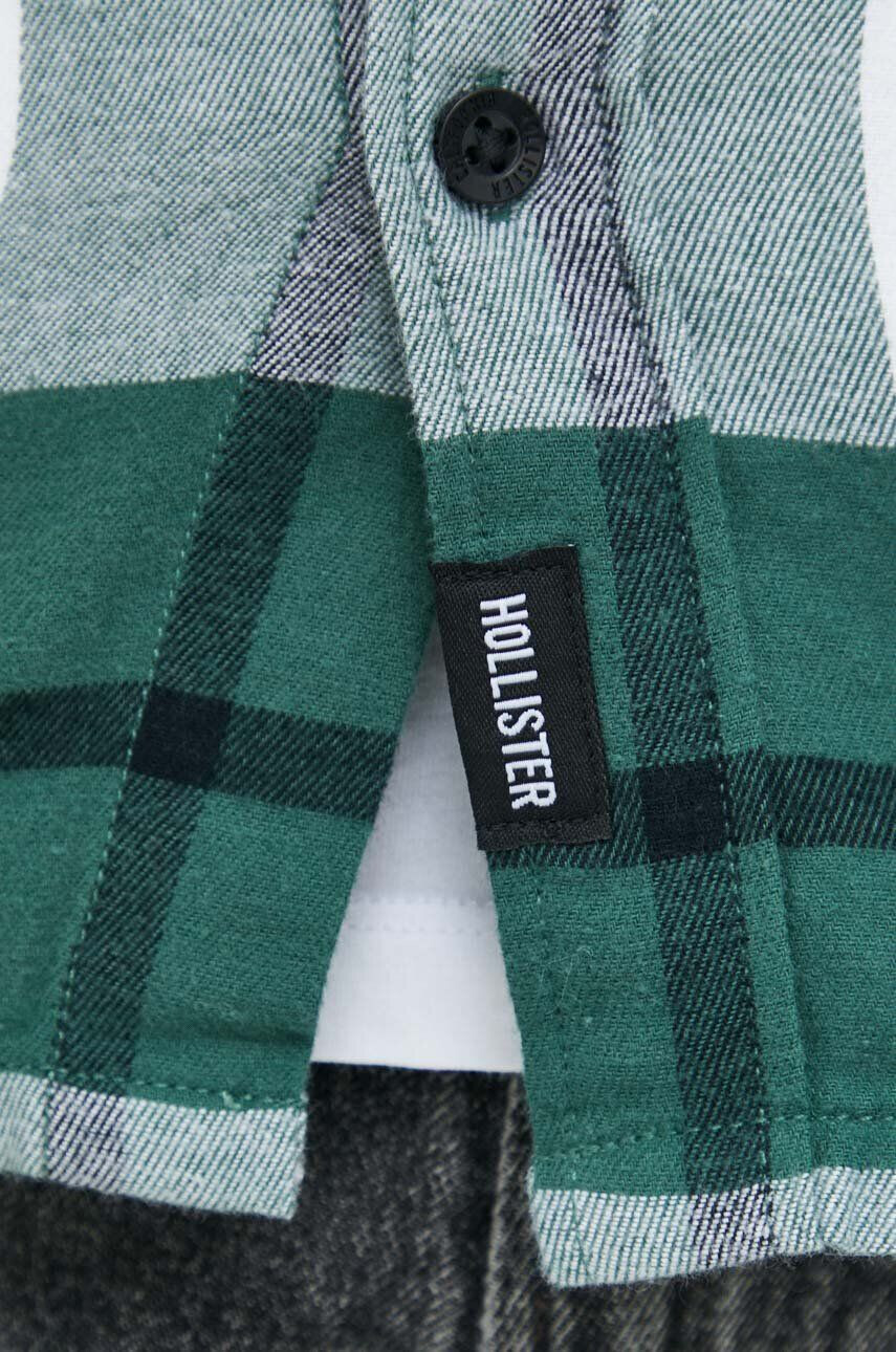 Hollister Co. camasa din bumbac barbati culoarea verde cu guler clasic regular - Pled.ro