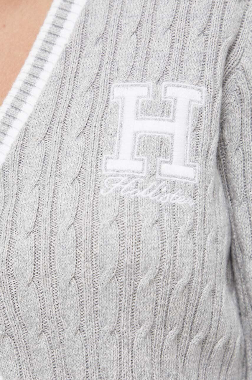 Hollister Co. cardigan femei culoarea gri - Pled.ro