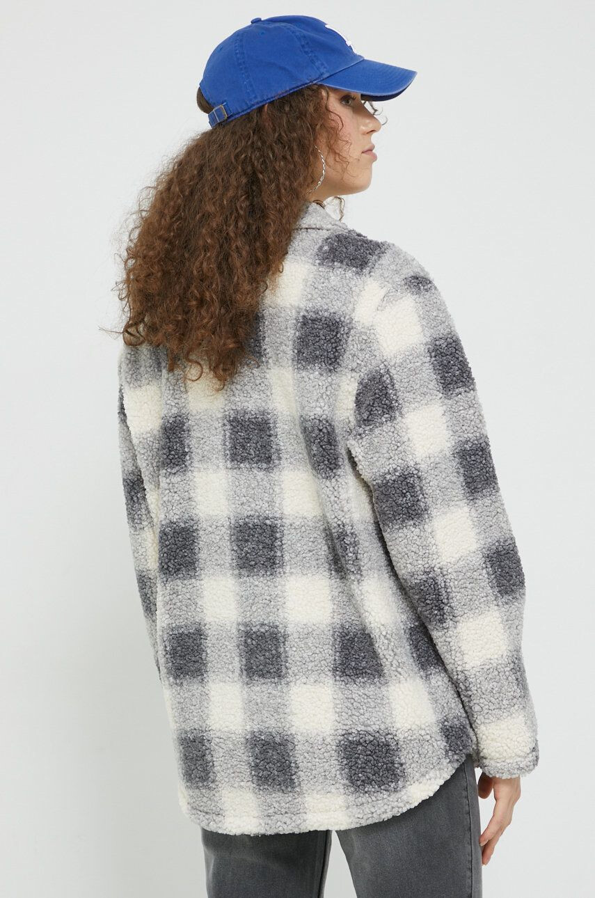 Hollister Co. geaca femei culoarea gri de tranzitie oversize - Pled.ro