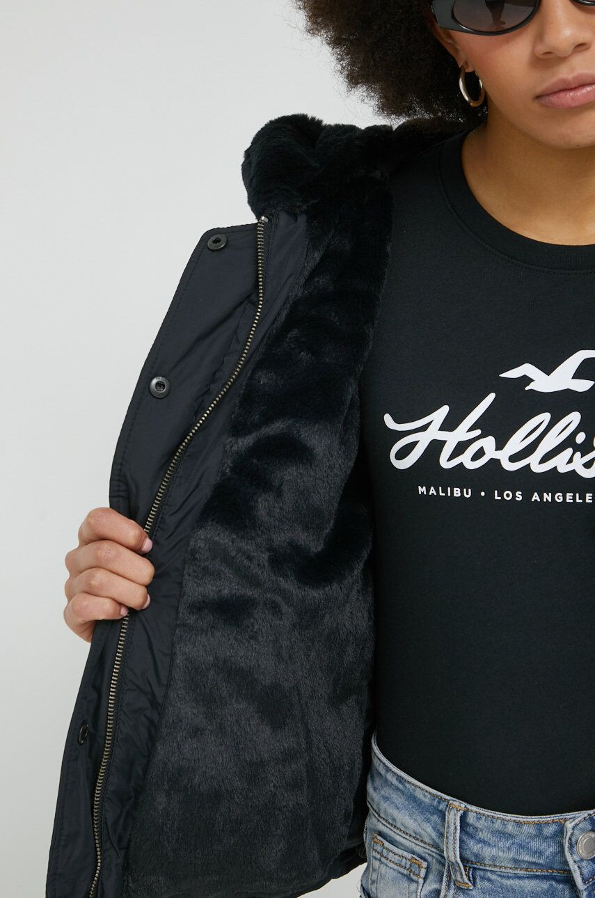 Hollister Co. geaca femei culoarea negru de tranzitie - Pled.ro