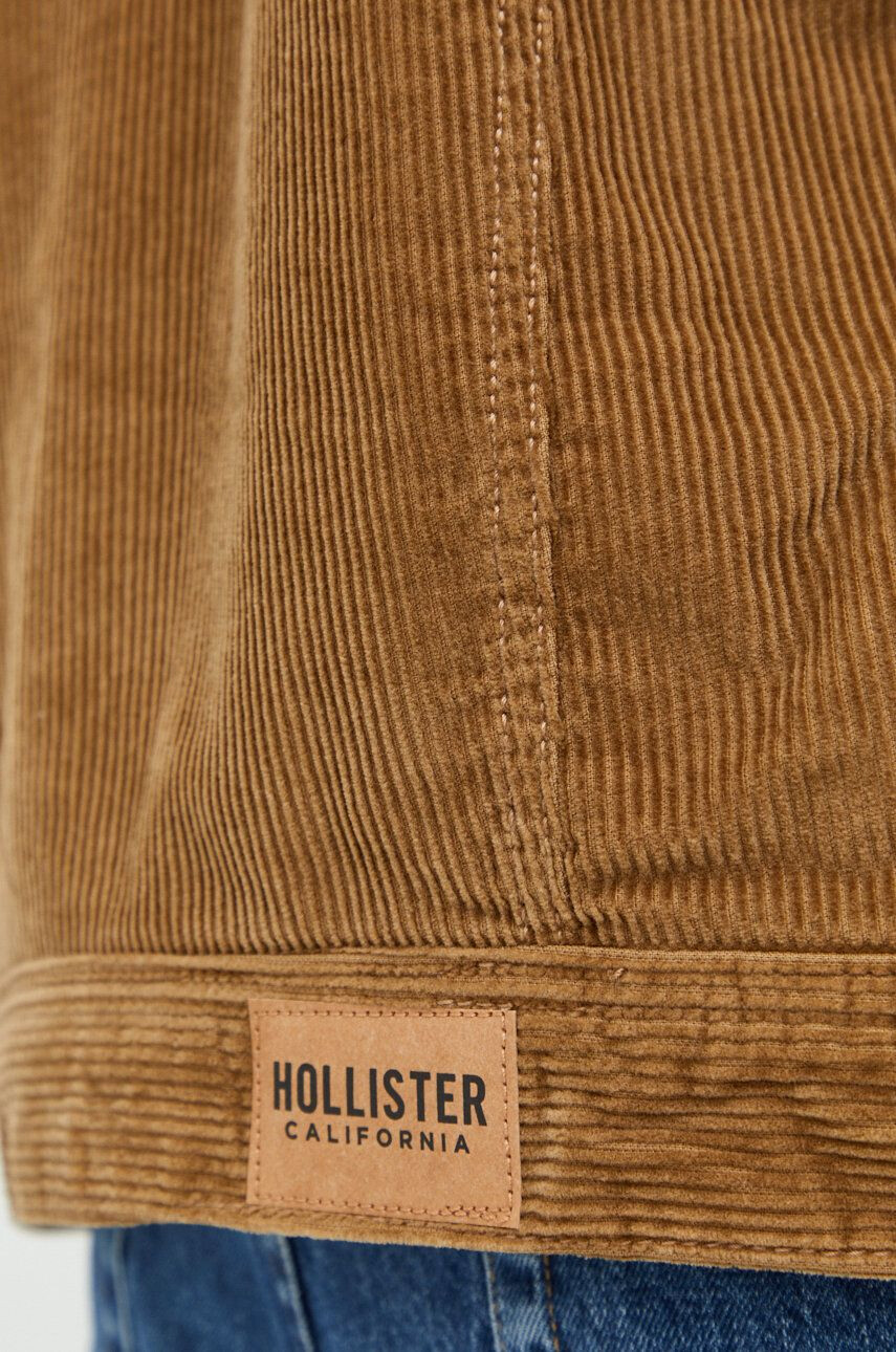 Hollister Co. geaca din velur culoarea maro de tranzitie - Pled.ro