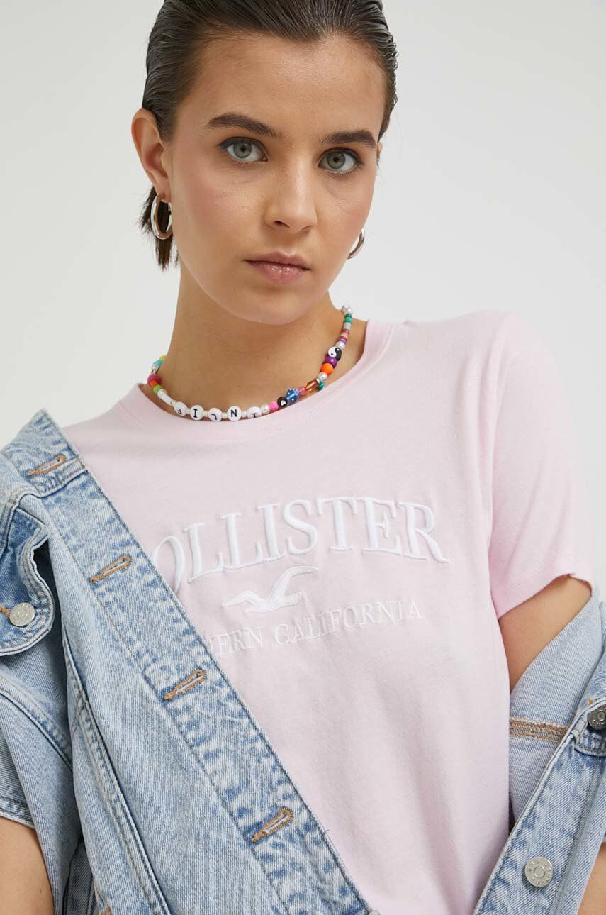 Hollister Co. longsleeve femei culoarea roz - Pled.ro