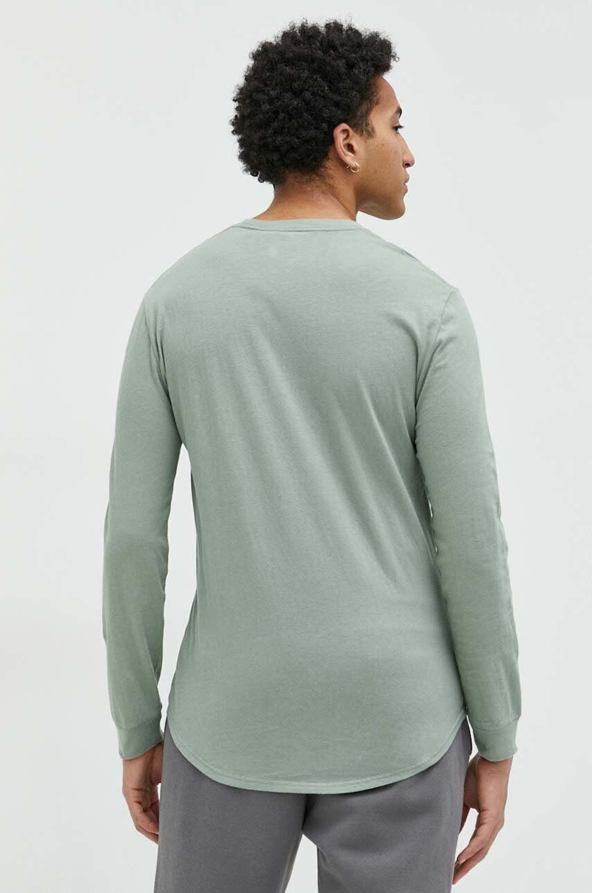 Hollister Co. longsleeve din bumbac culoarea verde neted - Pled.ro