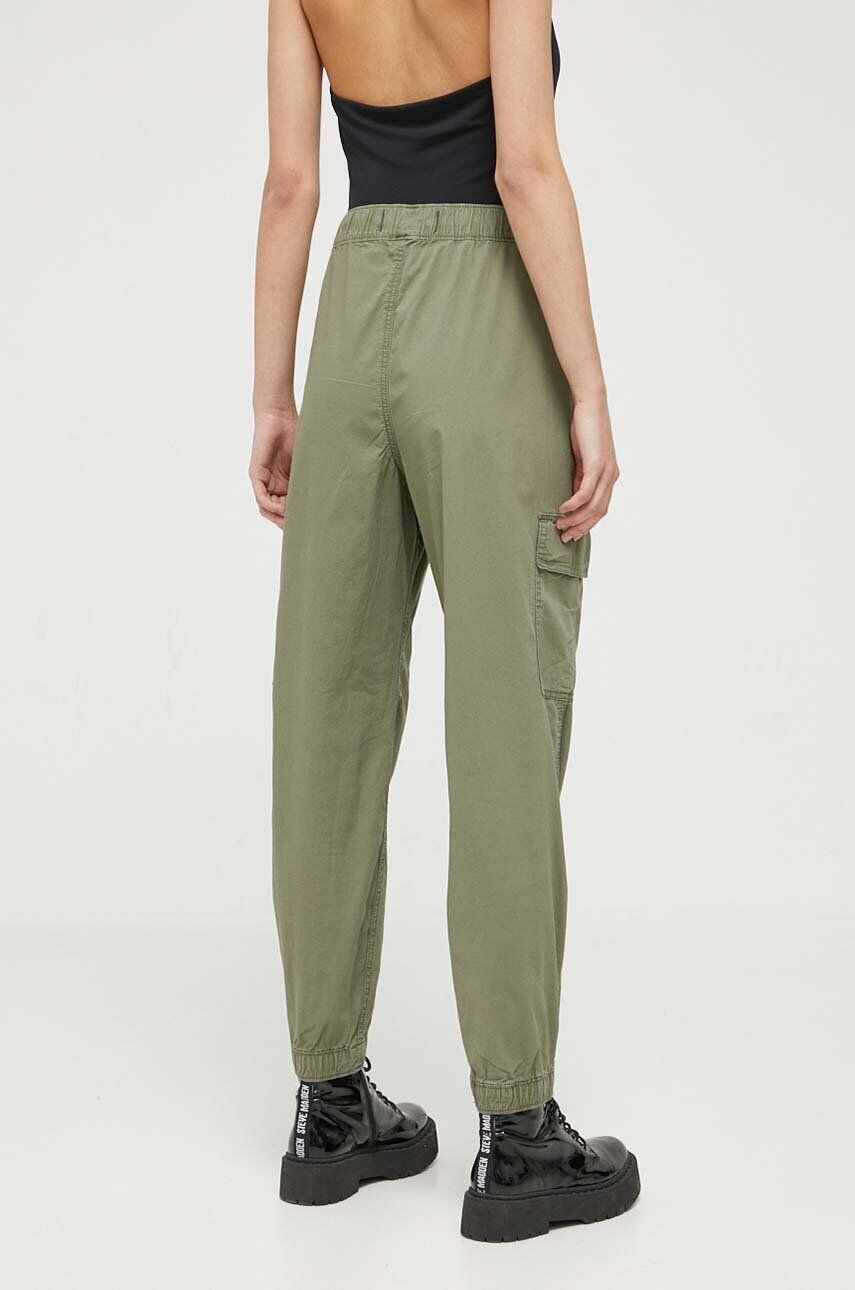 Hollister Co. pantaloni femei culoarea verde fason cargo high waist - Pled.ro