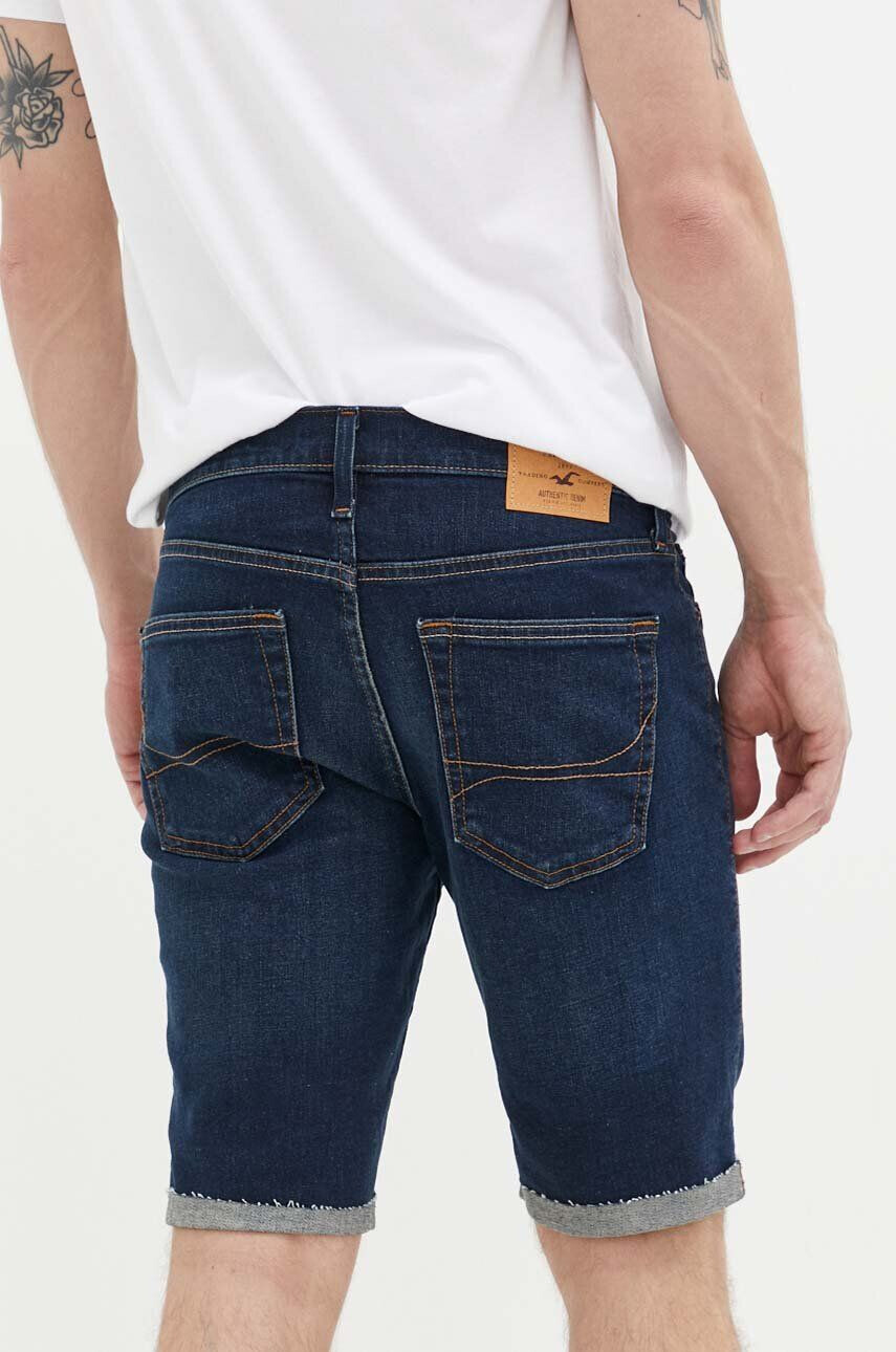 Hollister Co. pantaloni scurti jeans barbati culoarea albastru marin - Pled.ro