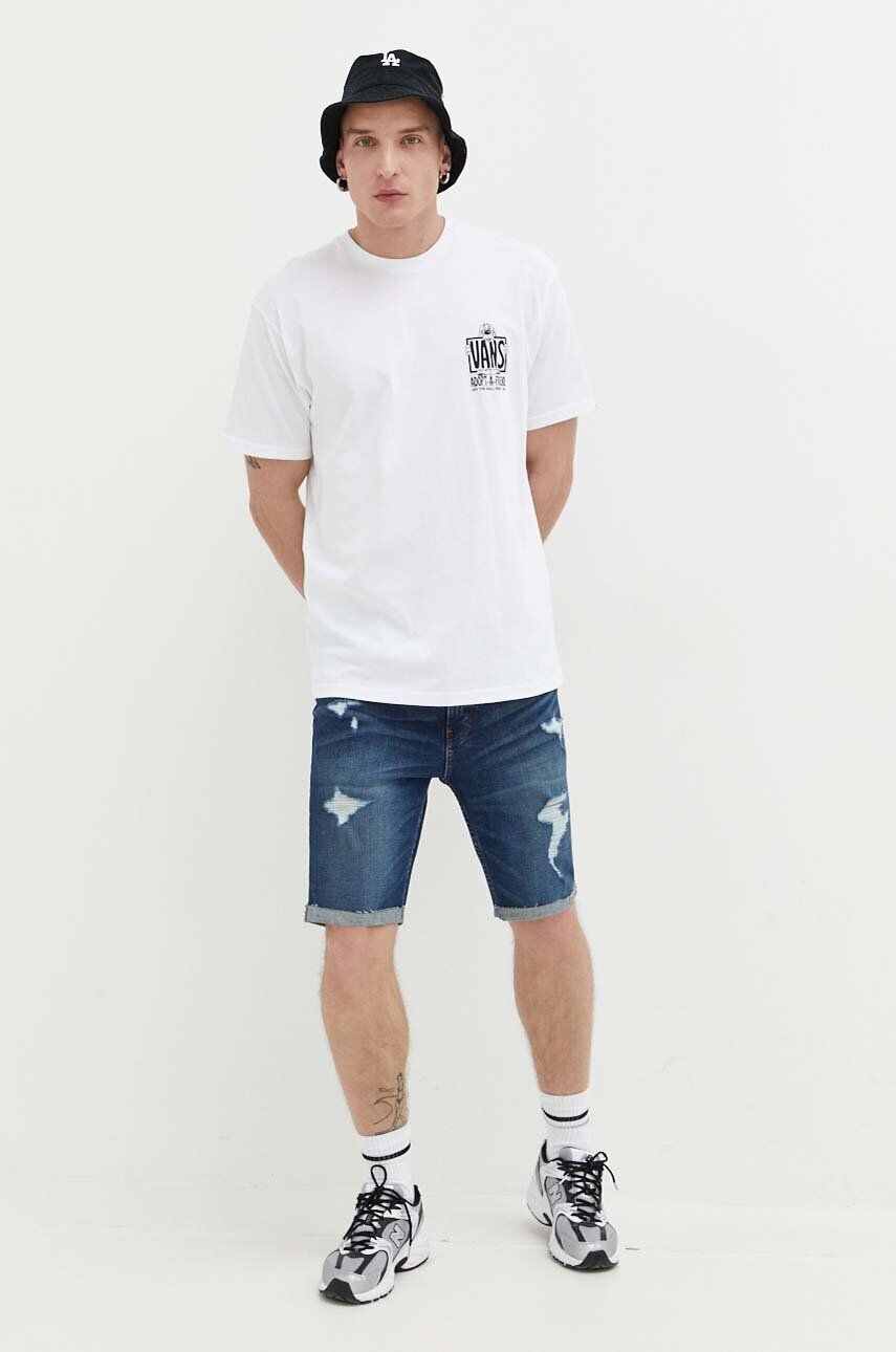 Hollister Co. pantaloni scurti jeans barbati culoarea albastru marin - Pled.ro