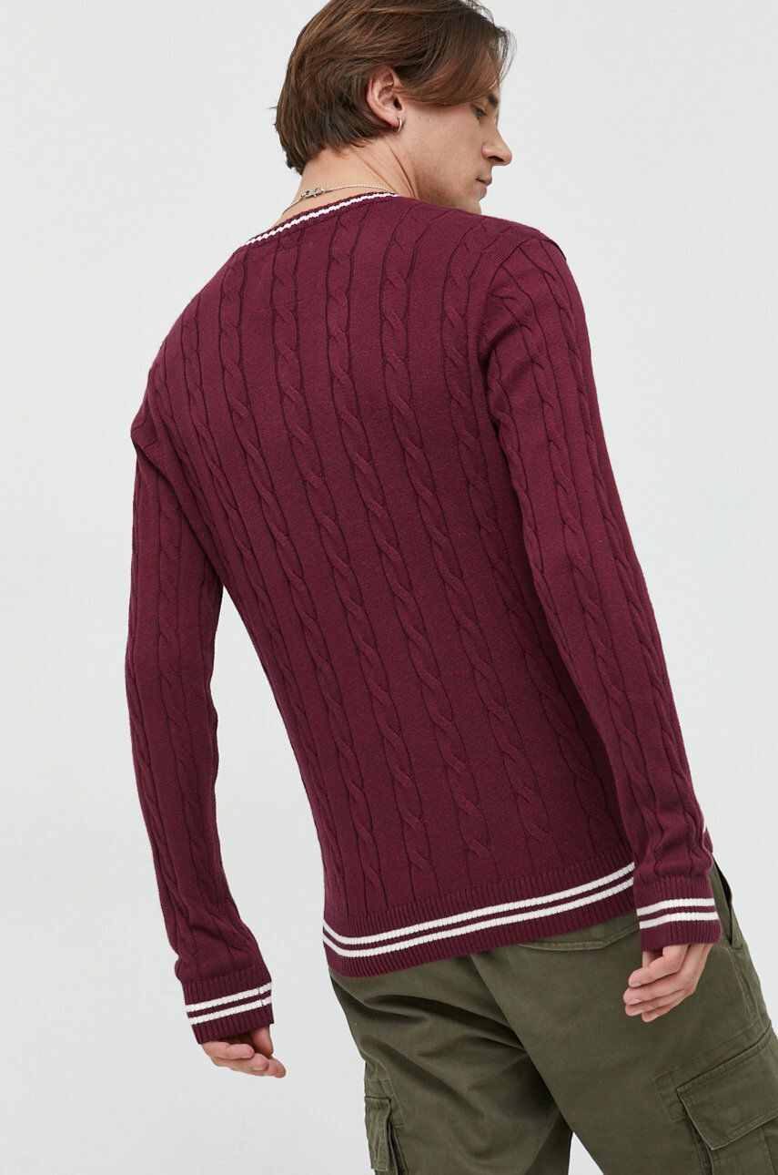 Hollister Co. pulover barbati culoarea bordo light - Pled.ro