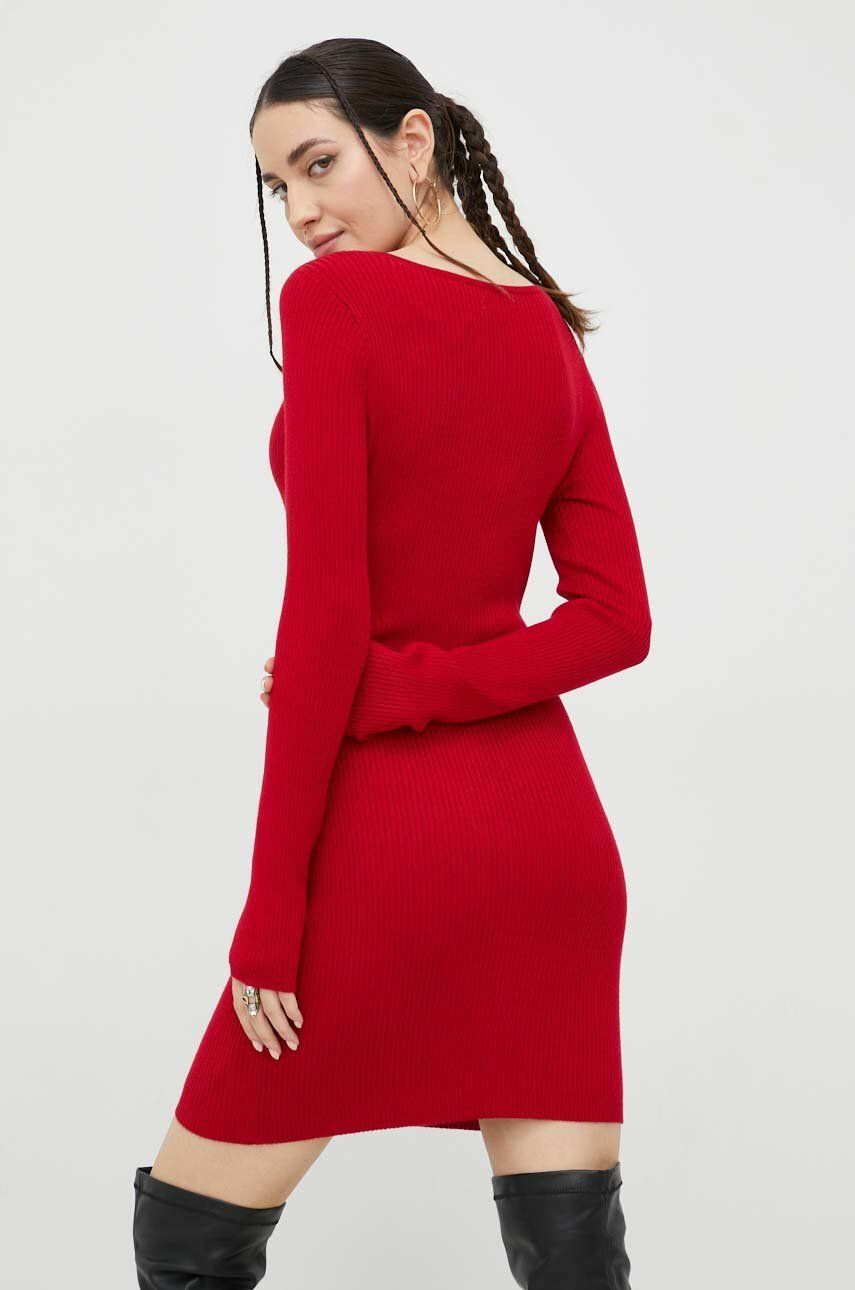 Hollister Co. rochie culoarea rosu mini mulata - Pled.ro