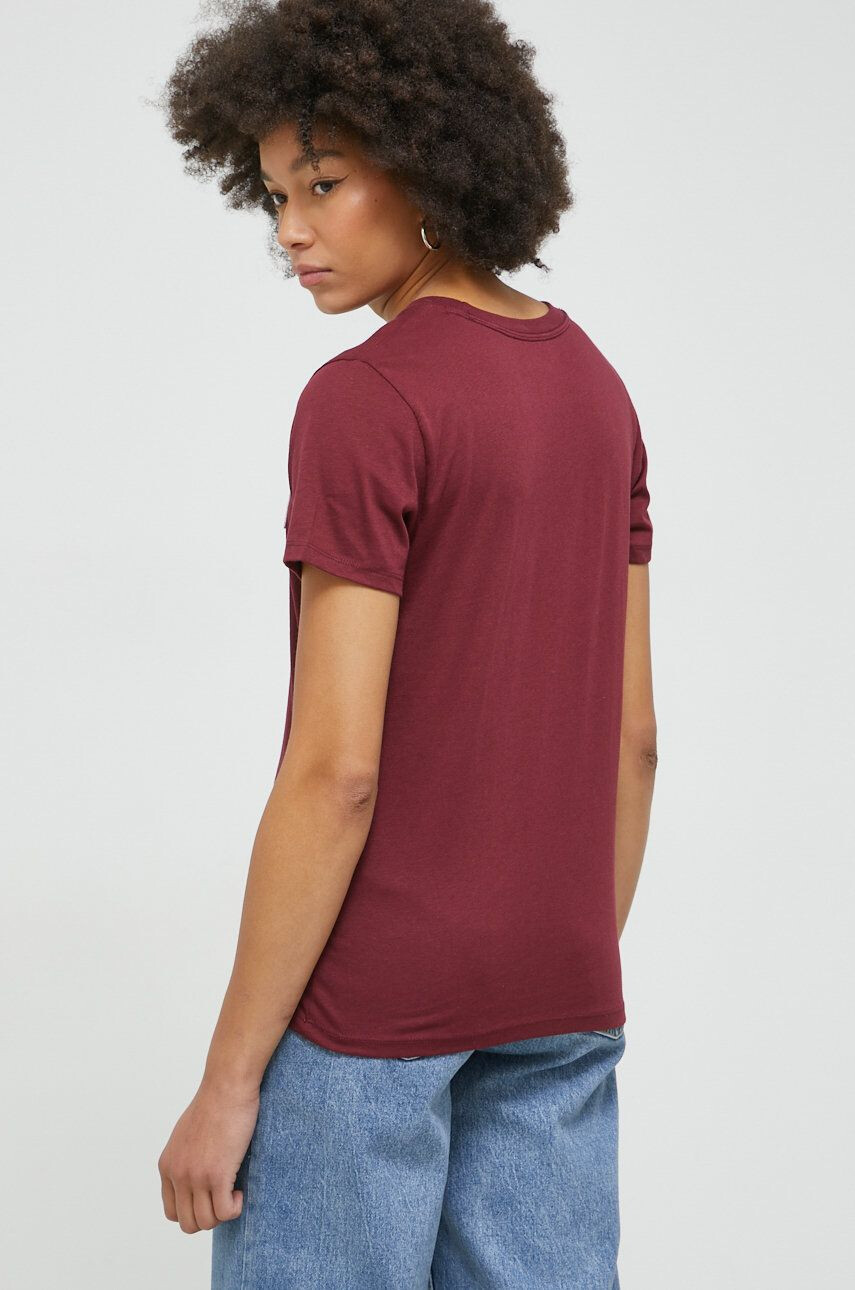 Hollister Co. tricou femei culoarea bordo - Pled.ro