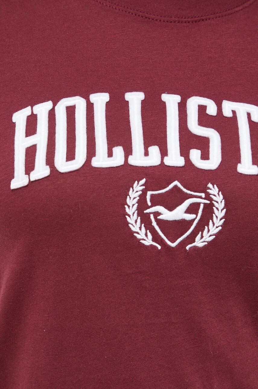 Hollister Co. tricou femei culoarea bordo - Pled.ro