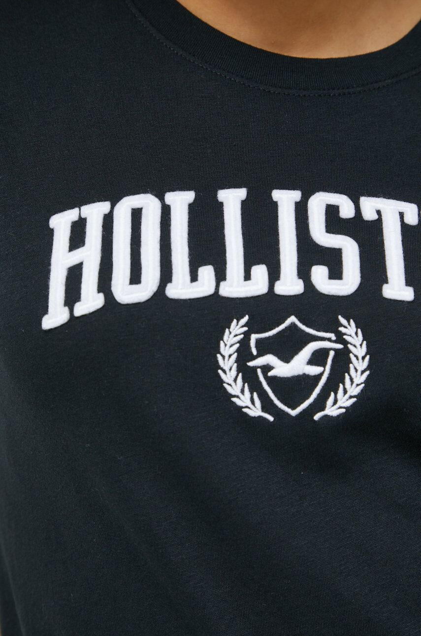 Hollister Co. tricou culoarea negru - Pled.ro