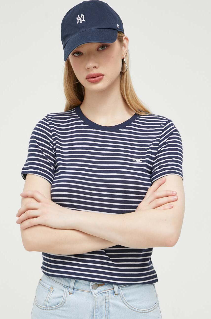 Hollister Co. tricou femei culoarea albastru marin - Pled.ro