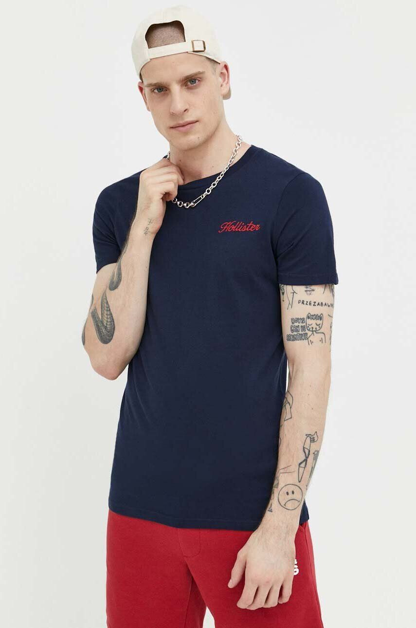 Hollister Co. tricou din bumbac culoarea negru modelator - Pled.ro