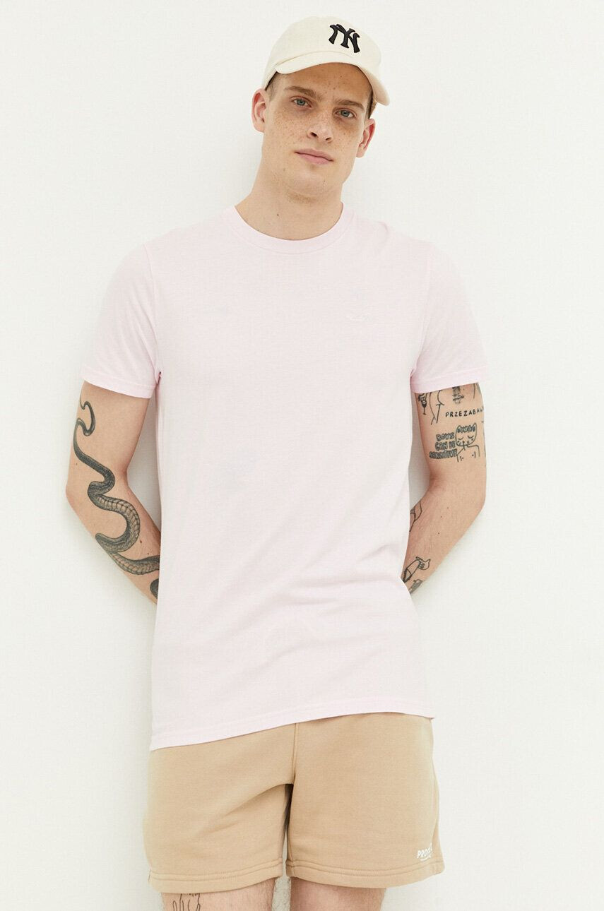 Hollister Co. tricou din bumbac culoarea roz cu imprimeu - Pled.ro