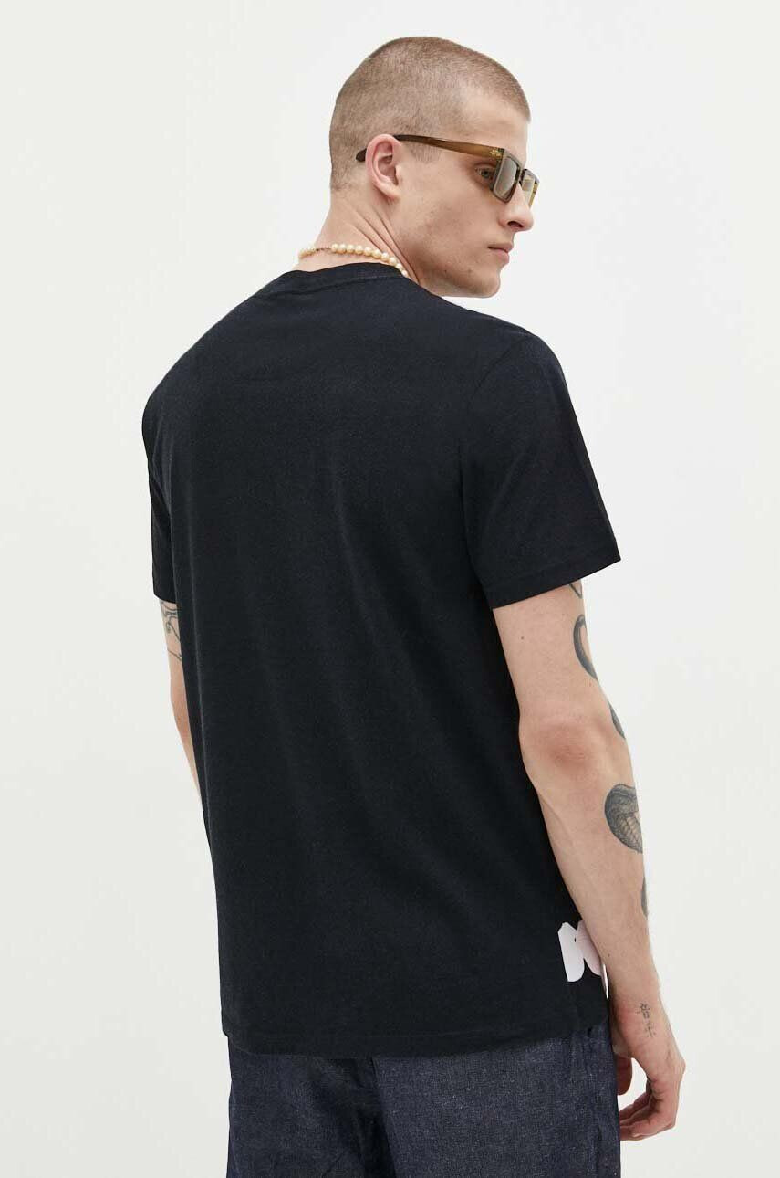 Hollister Co. tricou din bumbac culoarea negru cu imprimeu - Pled.ro