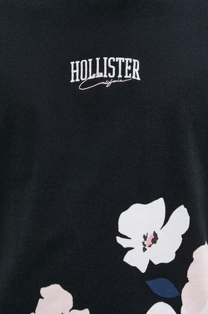 Hollister Co. tricou din bumbac culoarea negru cu imprimeu - Pled.ro