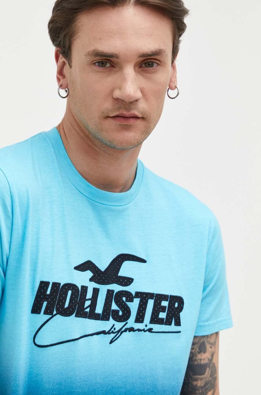 Hollister Co. tricou din bumbac culoarea negru modelator - Pled.ro