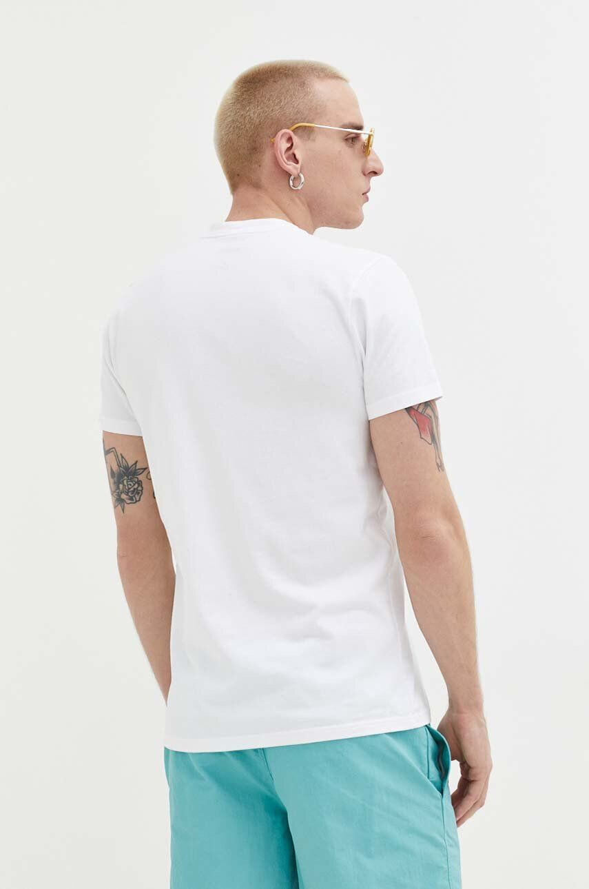 Hollister Co. tricou din bumbac culoarea bej cu imprimeu - Pled.ro