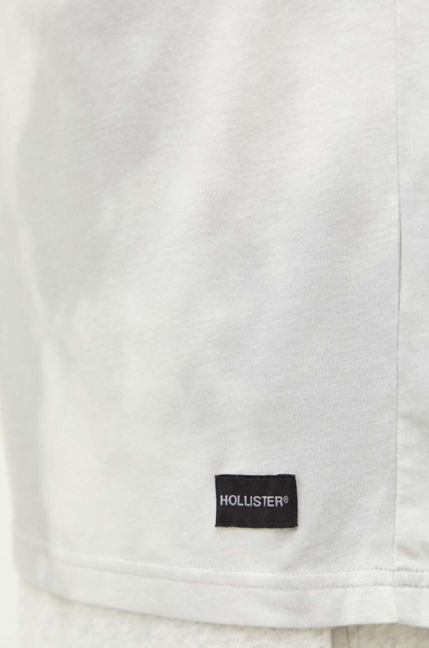 Hollister Co. tricou din bumbac culoarea gri modelator - Pled.ro