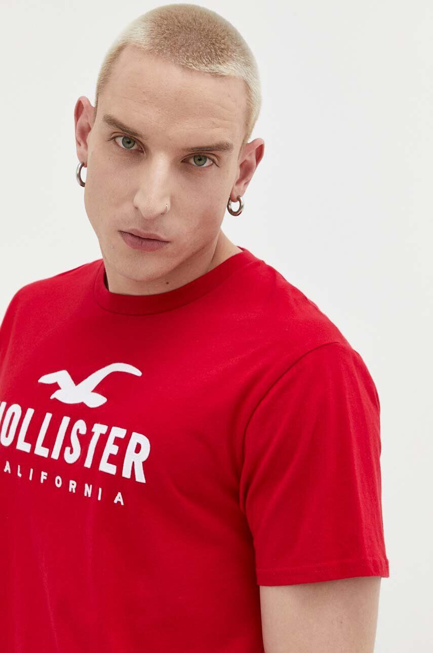 Hollister Co. tricou din bumbac culoarea alb - Pled.ro