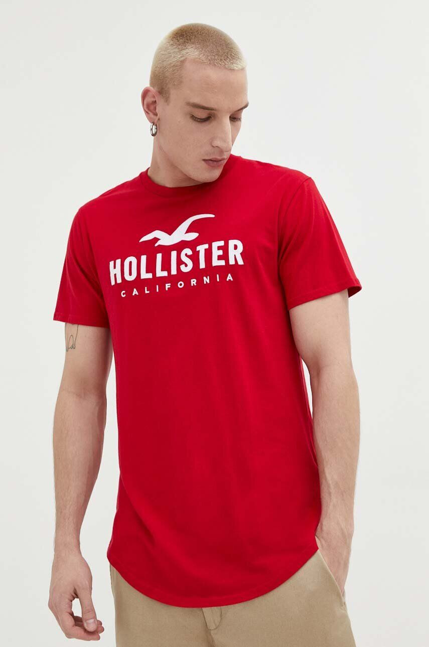 Hollister Co. tricou din bumbac culoarea alb - Pled.ro