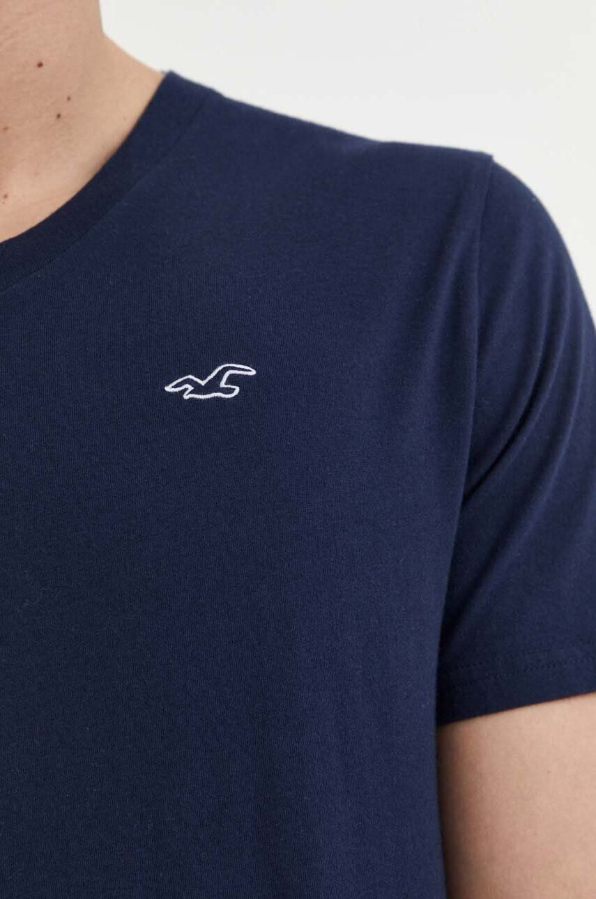 Hollister Co. tricou din bumbac culoarea gri - Pled.ro