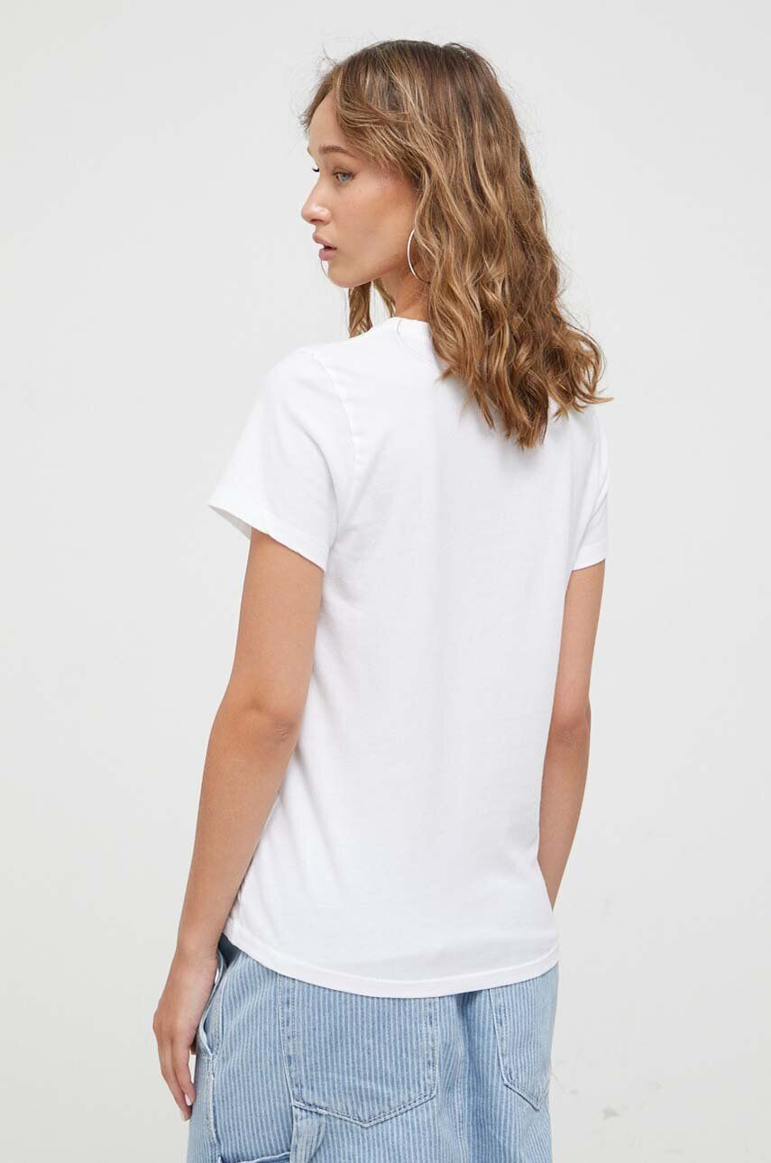 Hollister Co. tricou din bumbac culoarea alb - Pled.ro