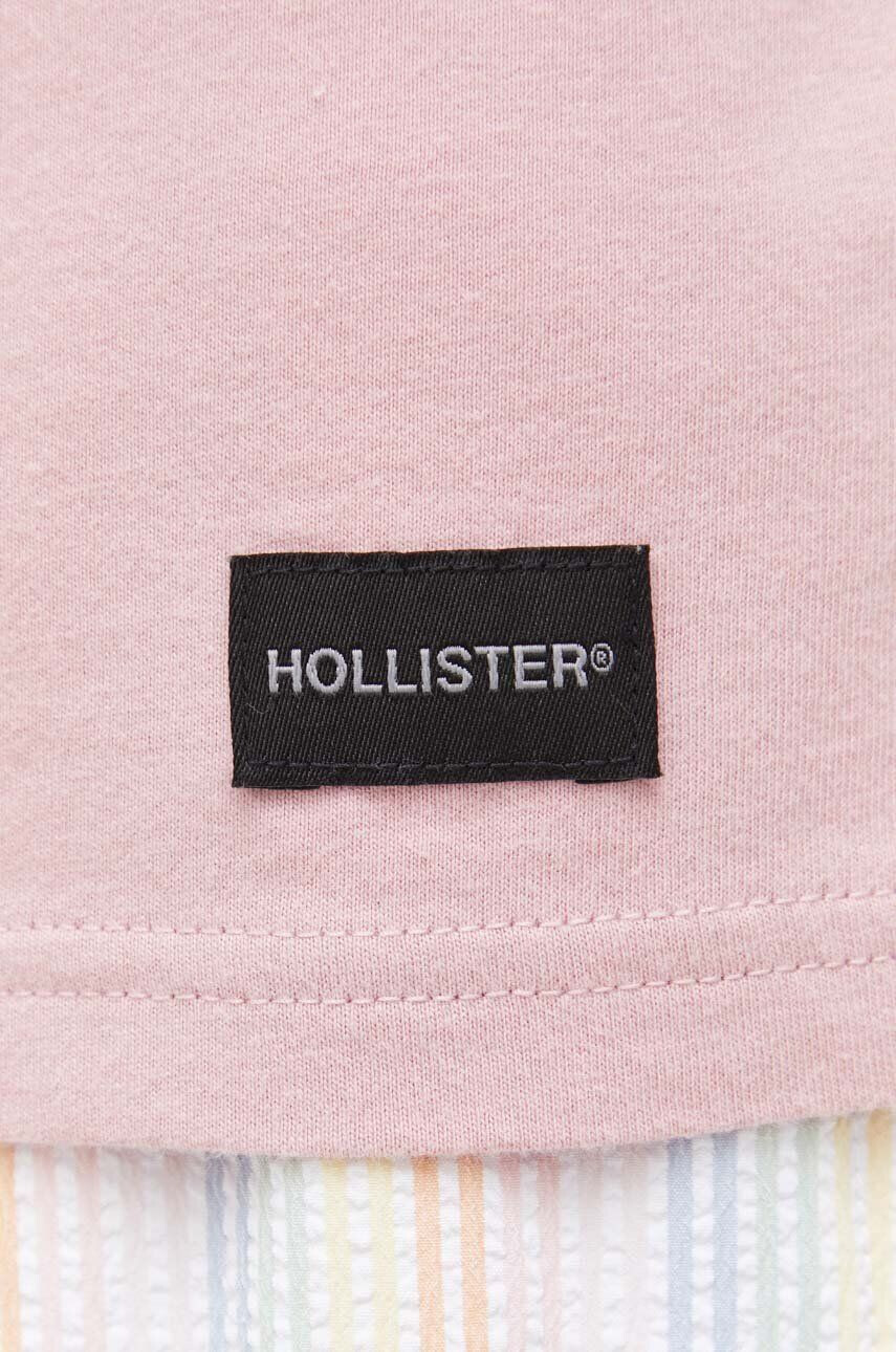 Hollister Co. tricou din bumbac culoarea roz neted - Pled.ro