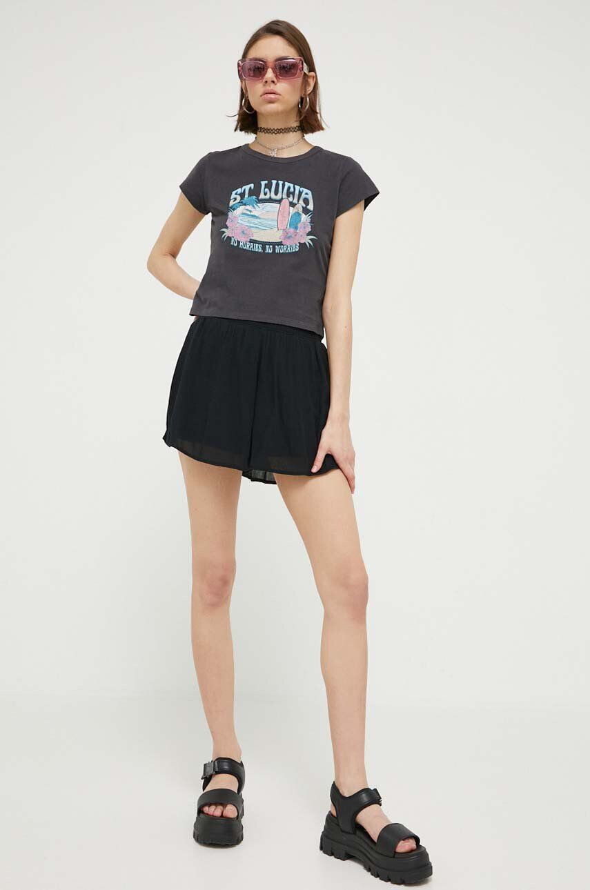 Hollister Co. tricou din bumbac culoarea negru - Pled.ro