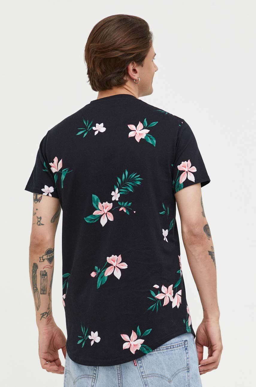 Hollister Co. tricou din bumbac culoarea negru cu imprimeu - Pled.ro