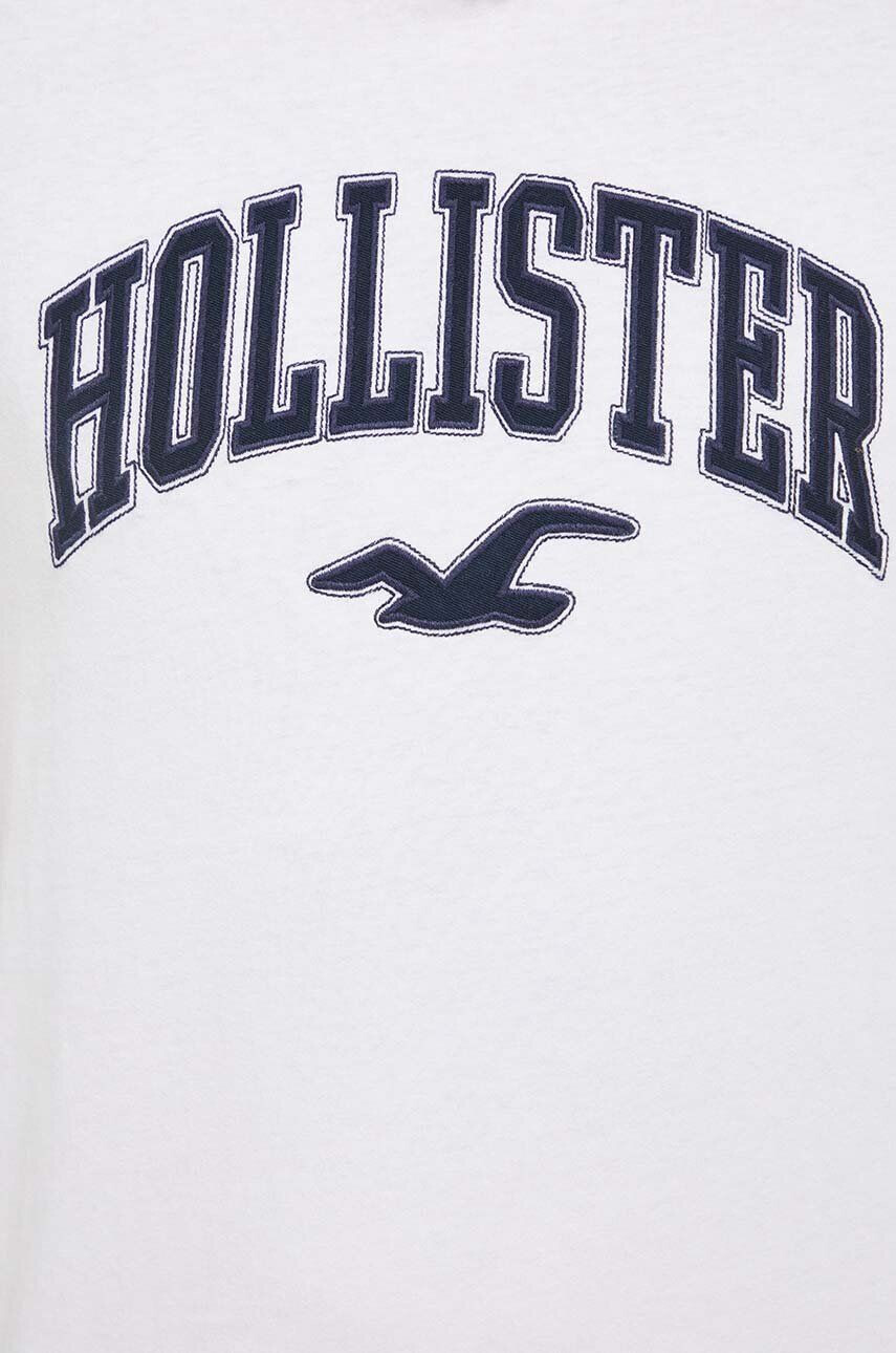 Hollister Co. tricou din bumbac culoarea alb cu imprimeu - Pled.ro