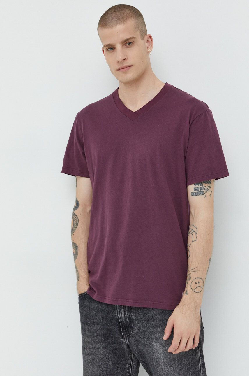 Hollister Co. tricou din bumbac culoarea violet neted - Pled.ro