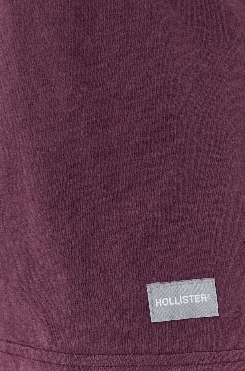 Hollister Co. tricou din bumbac culoarea violet neted - Pled.ro