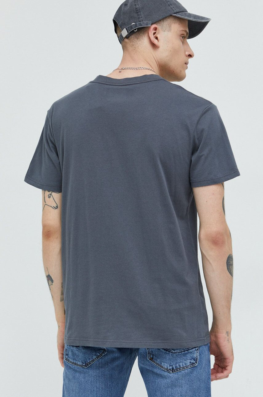 Hollister Co. tricou din bumbac culoarea gri neted - Pled.ro