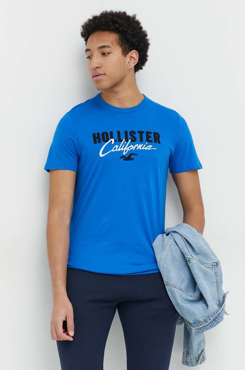 Hollister Co. tricou din bumbac cu imprimeu - Pled.ro