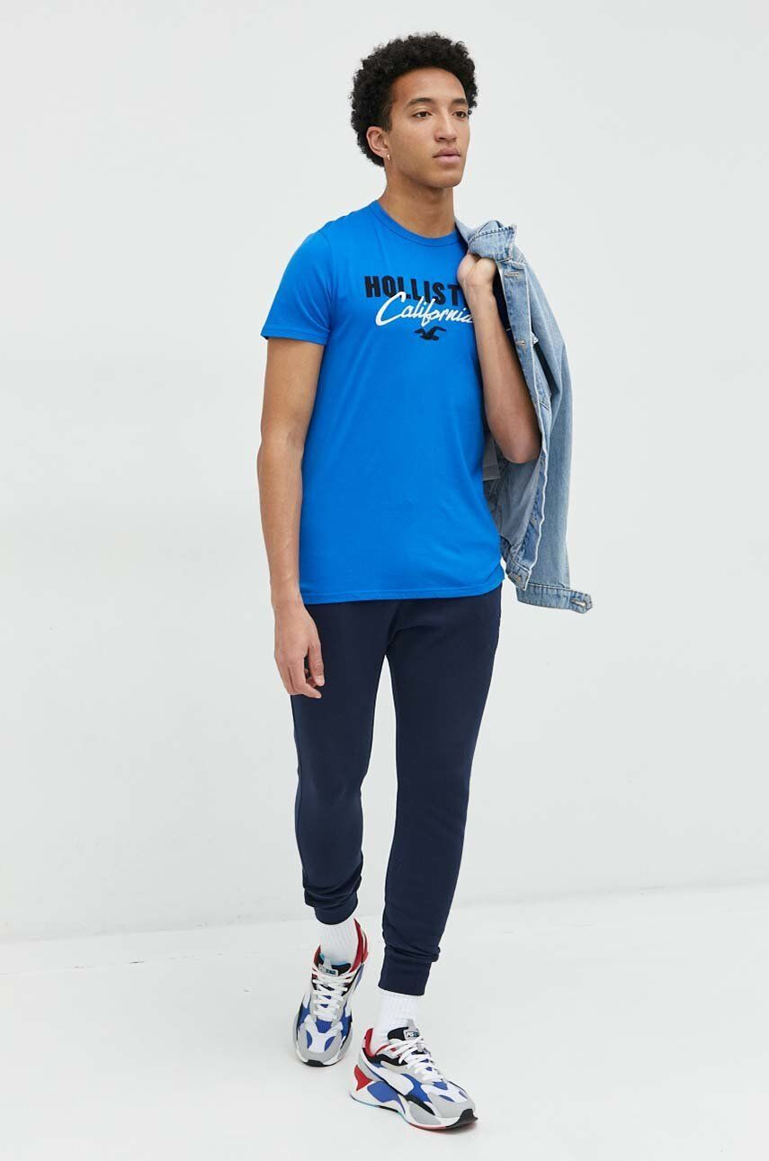 Hollister Co. tricou din bumbac cu imprimeu - Pled.ro