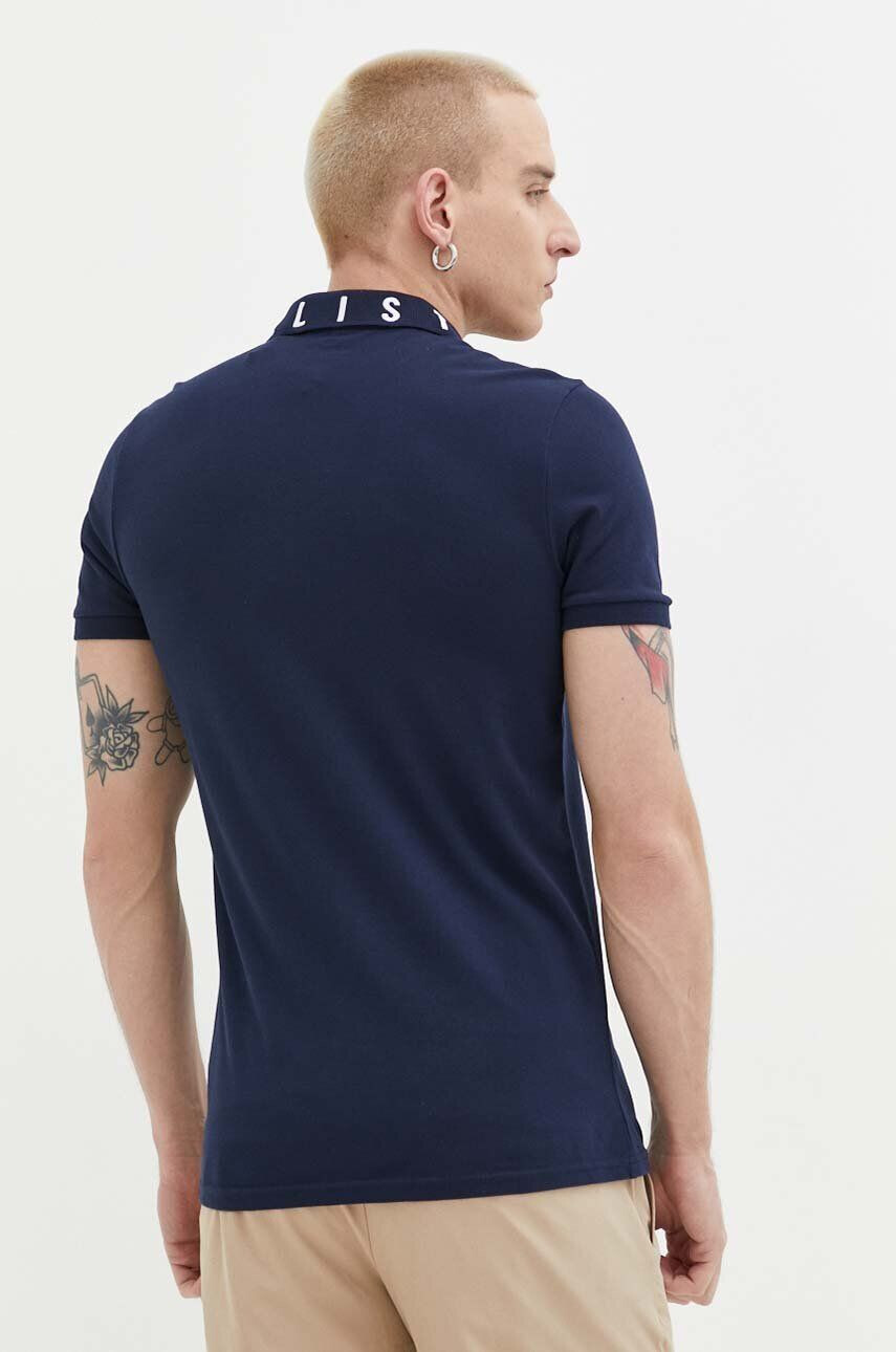 Hollister Co. tricou polo barbati culoarea bej neted - Pled.ro