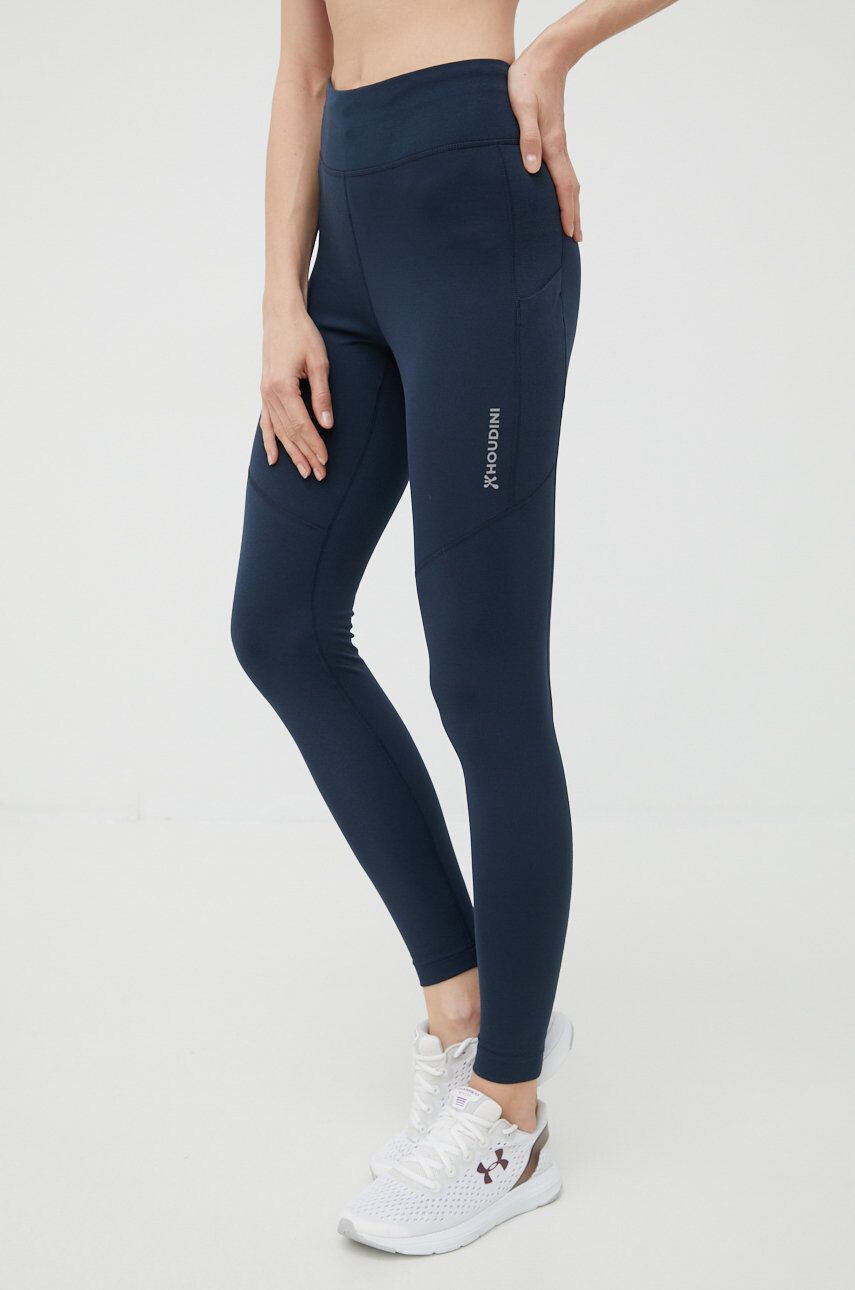 Houdini leggins sport Adventure femei culoarea albastru marin neted - Pled.ro