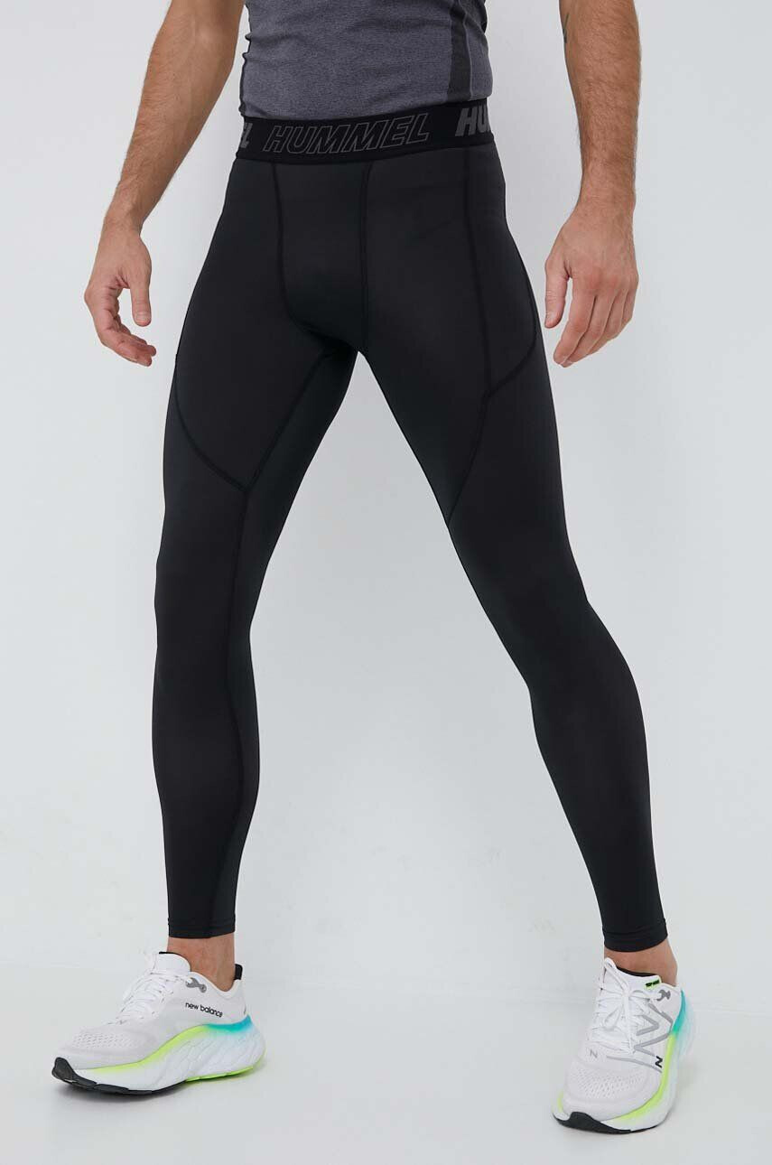 Hummel leggins de antrenament Topaz culoarea negru cu imprimeu - Pled.ro