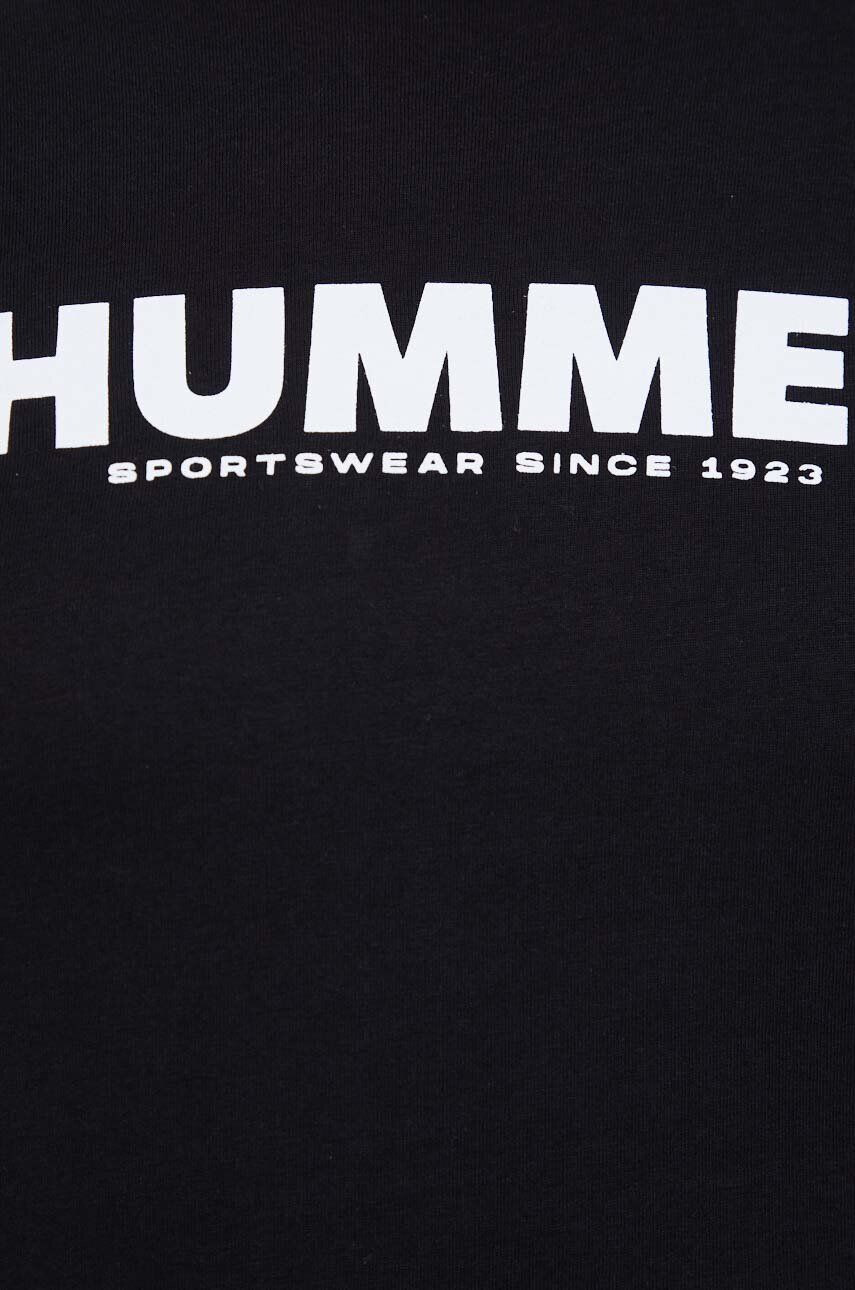 Hummel longsleeve din bumbac culoarea negru cu imprimeu - Pled.ro