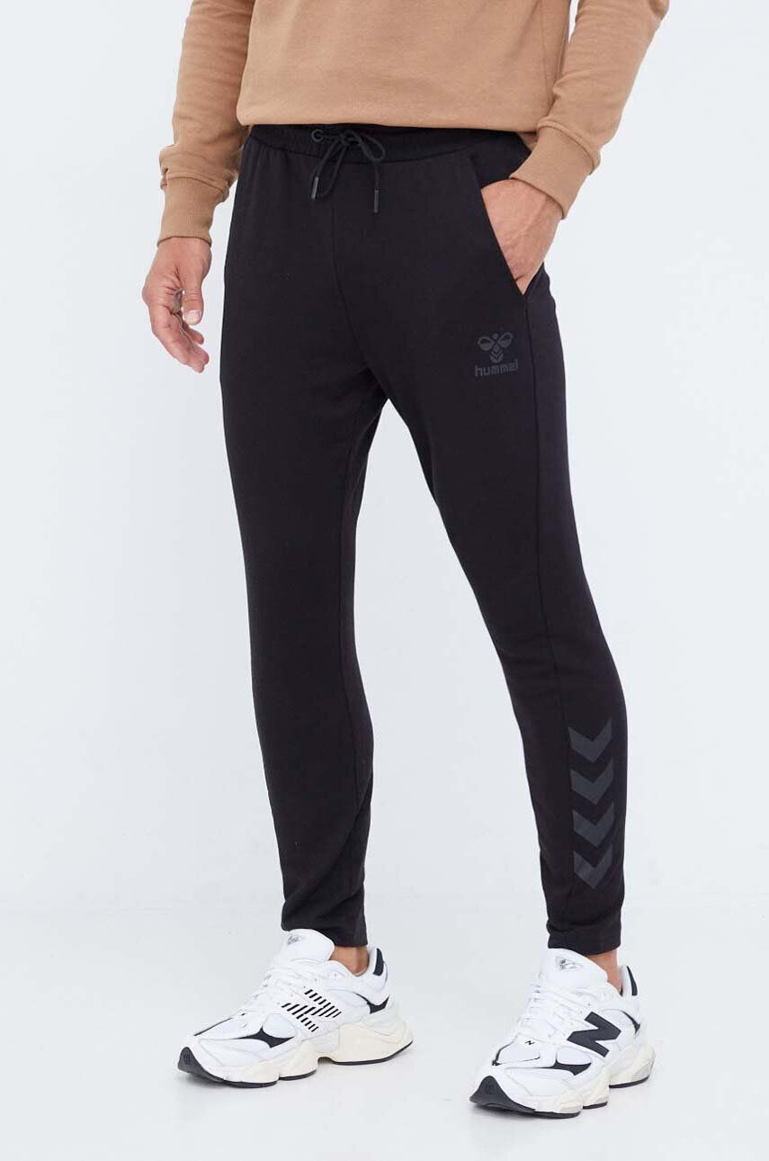 Hummel pantaloni de trening culoarea albastru marin neted - Pled.ro