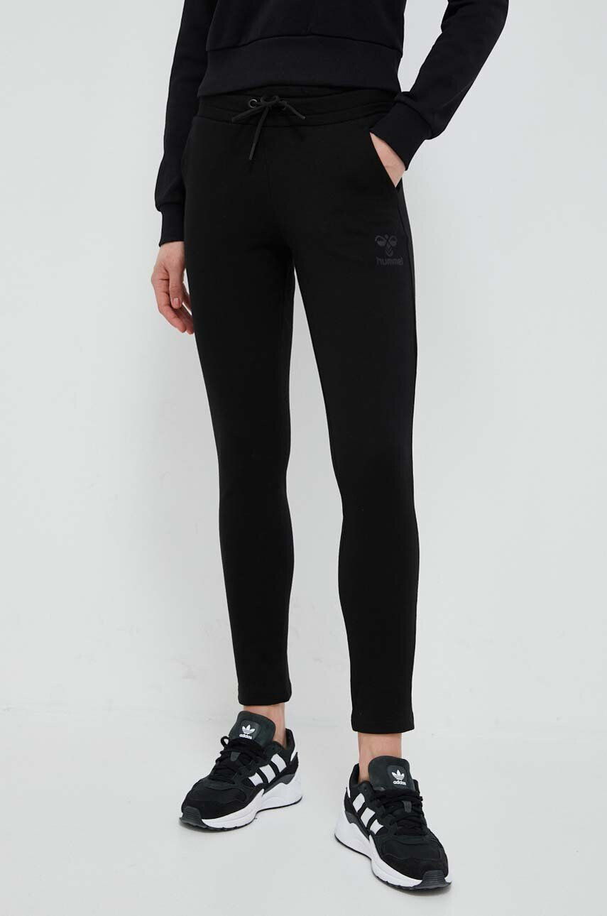 Hummel pantaloni de trening culoarea negru cu imprimeu - Pled.ro